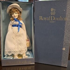 Royal Doulton Collectible Doll with Blue Ribbon